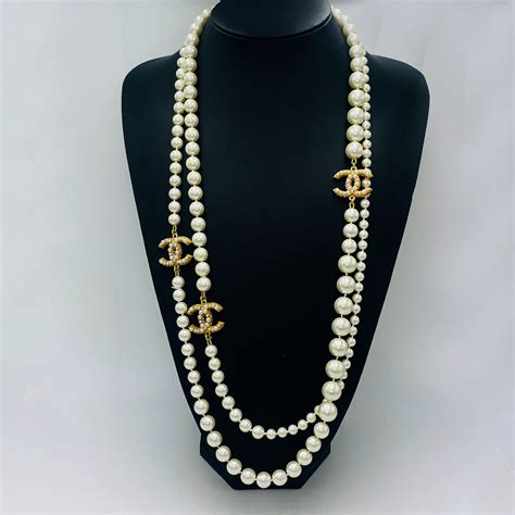 long chanel c necklace|cost of chanel pearl necklace.